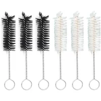 5/10PCS Durable 5cm Mini Wire Glass Tube Brush Metal Handle Steel Wire Soft Cleaning Mouthpiece Brush Glass
