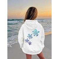Cute Hoodie Colorful Sea Turtle Kids Girls Children's Sweatshirt Cute Graphic Hoody Boys Autumn Winter Casual Hoodies
