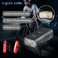 2 T6 Bicycle Front Light Type-C Rechargeable LED Bike Headlight 3 Lighting Modes Cycling Flashlight for MTB Road Night Riding