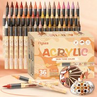 12-36 Colors Skin Tones Acrylic Paint Pens Acrylic Paint Marker Skin Tones Art Marker Set Flexible brush tip DIY for child gift