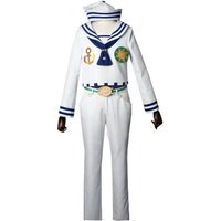 Anime Higashikata Josuke Cosplay Costume Mens Suit White Army Uniform Coat Pants Belt Hat Tie Halloween Christmas Outfit