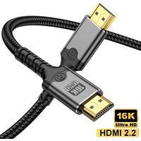 16K HDMI Cable 2.2 High Speed HDMI Braided Cord 16K@60Hz 10K@120Hz HDR 3D Film And Sound Effects For PS4 TV Laptop Monitor