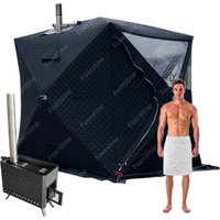 Pop Up Portable Sauna Tent Manufacturer Mobile Sauna Hub Sweat Tent With Furnace Stove Hole For Outdoor Winter Fishing 2-3people