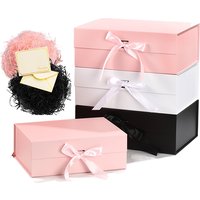 Magnetic Gift Box Kit With Lafite Grass And Greeting Cards Multiple Color Sizes Party Valentine's Day Gifts Folding Box TMZ