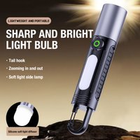 Self Defense Flashlight Charging Long Range Outdoor Portable Camping Light Multi functional Lighting Lampshade