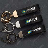 1pcs For Volvo Truck FM FMX Swedish Flag Logo 440 420 460 Carbon Fiber Style Keychain Car Key Chain Zinc Alloy Keyring Decoratio