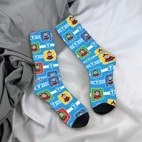 T-Thomas The Train Friends Socks Cartoon Railway James Stockings Men's Medium Soft Running Sports Socks Autumn Non Slip Socks