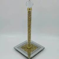 Crystal Standing Paper Towel Roll Holder Countertop Weighted Rack Bling Crushed Diamonds Housewarming Gifts for Kitchen Home Bar