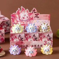 Cute Mini Nine Tailed Fox Blind Box Trendy Toy Handmade Toy Home Decoration Desktop Ornament Collection Friends Birthday Gifts