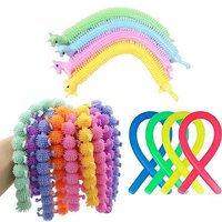 6PCS Funny Unicorn Pull Worm Noodle Fidget Toys Stretch String TPR Rope Anti Stress Toys String Stress Relief Autism Vent Toy