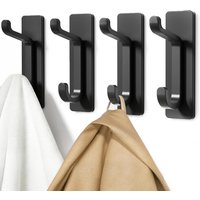 4Pcs Self Adhesive Wall Hooks for Hanging Coat, Towel in Bathrooms, Shower, Kitchen, Heavy Duty Towel Hook