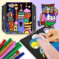 15pcs/20pcs DIY Shining Magic Transfer Colorful Sticker DIY Handmade Painting Crafts for Kids Arts Crafts Toys Gift