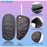 Leather Car Key Cover Bag For Alfa Romeo Mito Giulietta 159 147 156 166 GT JTD TS Gta Folding Remote Fobs Shell Protector Cases