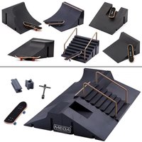 1Set Durable Fingers Training Skate Park Ramp Set Funny Plastic Tech Practice Deck Black Finger Skateboards Extreme Sport