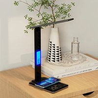 Wireless Charging 10W LED Desk Lamp With Calendar Temperature Alarm Clock Eye Protect Study Business office reading Desk Lamp