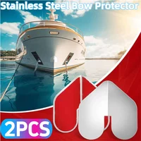 2Pcs Stainless Steel Bow Guard with Adhesive Boat Bow Protector Rust Proof Notched Bow Guard for Wear and Scratches Protection
