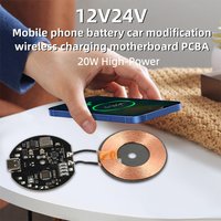 Transmitter Module Coil Circuit Board 5W/10W/15W/20W Type-c 5V/9V/12V/24V/QC/PD Fast Charging Wireless Charger Module PCBA DIY