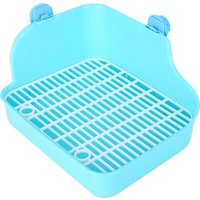 Square Shape Pet Toilet Plastic Easy to iInstall Small Animal Toilet for Rabbit Chinchilla Guinea Pig Cage Use