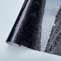 Film d'emballage en vinyle forgé en Fiber de carbone noir brillant, autocollants d'emballage de voiture de style pour moto et vélo, DIY bricolage