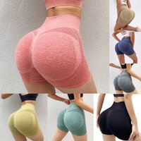 AliExpress NONE Women Sports Fitness Shorts High Waist Abdomen Breathable Elastic Hip Peach Yoga Pants Leggings For Cycling Jogging 2024 New