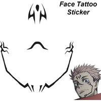 Fantasia Sukuna Ryoume Face Tattoo Sticker Anime Jujutsu Of Kaisen Men Disfraz Costume Accessories Halloween Carnival Prop