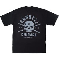 BARBELL BRIGADE Gym Fitness T-shirt Loose Oversize Cotton Men Short Sleeves Bodybuilding Sports Tee Summer Training Workout Tops