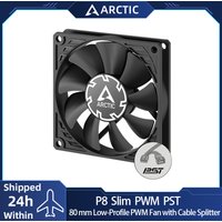 ARCTIC P8 Slim PWM PST Black 80mm Fan, Pressure-optimised, with PWM Sharing Technology (PST),Extra Slim - 15 mm, 300–3000 RPM