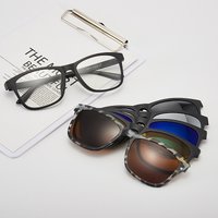 2201A 6 In 1 Men Women Polarized Night Vision Optical Magnetic Clip on Sunglasses Frames Clip on Sun Glasses Frame Prescription