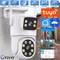 Tuya 5K 10MP Dual Lens WIFI Camera Full HD Dual Screen Ai Human Auto Tracking PTZ Cam Outdoor Security Video Surveillance Camera
