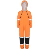 Children Boys Girls Rain Suit Rainy Day Raincoat Long Sleeve Zippers Waterproof Safety Highly Visible Hooded Jumpsuit Poncho