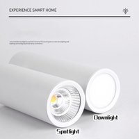 Długotrzonowa lampa LED typu downlight, reflektor sufitowy, ściemnialna, COB 12W, natynkowa, do salonu, sypialni, sklepu, 85-265V
