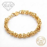 18K Gold Plated 8-inch Delicate Braided Bracelet, Fashionable Party and Wedding Jewelry for Men and Women