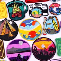 Outdoor Nature Camping Traveler Embroidered Patch Iron On Patches For Clothing Thermoadhesive Patches Hiking Patch For Backpack
