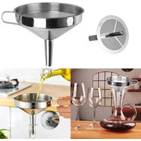 Wide Mouth Stainless Steel Funnel Spice Cooking Oil Filter Kitchen Tool Strainer Wine Spill Tool Oil Spill Oil Liquid Funnel
