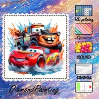 1 piece - 5D-DIY - Flocking cloth - Special drill bit - Diamond painting set - Racing car, truck - Mosaic - Diamond art