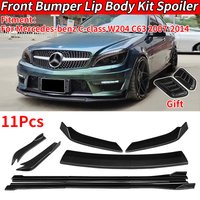 For Mercedes-Benz C-Class W204 C63 2007-2014 Car Body Kit Front Bumper Splitters Lip Spoiler Side Skirts Rear Wrap Angle ABS