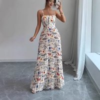 Elegant Floral Print Maxi Dress Women Summer Sexy Cami Slip Dress Casual Sleeveless A-Line Long Dresses Vintage Beach Vacation