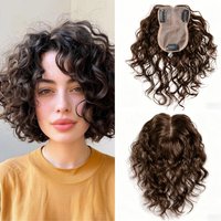 8x11cm Silk Base Human Hair Topper Silk Top Virgin European Remy Hairpiece Natural Wave Women Toupee with Clips in Natural Black
