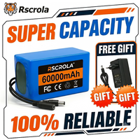 12V 10Ah-100Ah 3S6P 18650 Lithium Ion Battery Pack with BMS + Charger Super Large Capacity Rechargeable DC12.6V