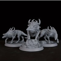 3pcs Hellhound Miniatures for RPGs - Durable Resin Fantasy Creature Models, Perfect for All Levels of Tabletop Games