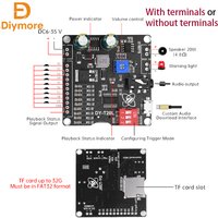 DY-T20L DC6-35V 10W/20W voice MP3 playback control module one-on-one trigger audio module supports USB flash drive TF-T20L Micro