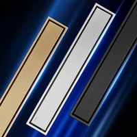 Luxury 304 Stainless Steel Rectangular Concealed Drain โ Gold-Finish Concealed Extended Drain for Bathrooms with Odour-Proofing