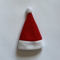 10-80pcs12*6cm Mini Christmas Hat For Red New Year Decoration Handmade DIY Christmas DollsKids Gift Holiday Party Supplies