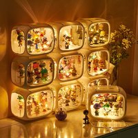 Przezroczysty akrylowy stojak ekspozycyjny do przechowywania blind boxów, ręcznie robiona ramka/kabina na lego w kształcie kapsuły kosmicznej.
