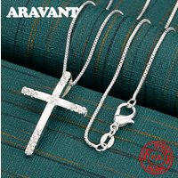 925 Sterling Silver Cross Pendant Necklace For Women, Commuter Accessories, Christmas Gifts, Jewelry