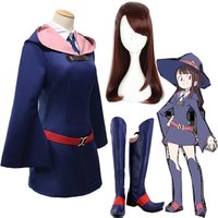 Anime Kagari Atsuko Cosplay Costumes Dress Uniform Wigs Hat Cosplay Shoes Boots For Women Halloween