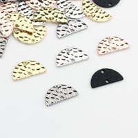 Zinc Alloy Black Retro Half Round Fan-shaped Connectors Charms 20pcs For DIY Necklace Earrings Making Accessories
