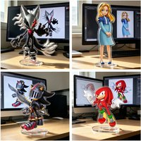 Niedliche Sonic-Spiel Acryl-Figur Standee für Infinite Maria Robotnik Knight Knuckles Desktop-Deko Anime-Merch Tischdekoration