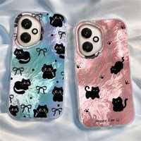 Cute Black Cat Women Phone Case For Huawei Honor 400 200 Pro Magic7 6 5 Lite 90 Smart X7c X9c X9a X8a X8b X8c Girls Funda Cover