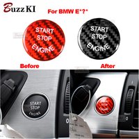 Real carbon fiber Engine start stop buttons decoration sticker car molding trims for BMW E60 E90 E92 E87 E63 E82 E70 E71